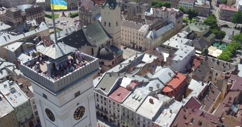 Market Square in Lviv Stock Footage 68666385