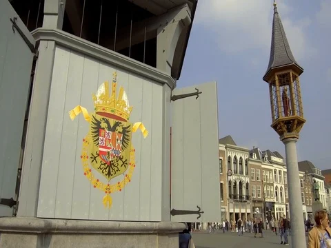 Market Square Well in Den-Bosch Stock Footage 80954253