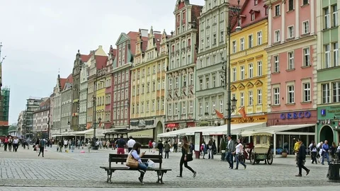 Market Square in Wroclaw Video stock 89860670