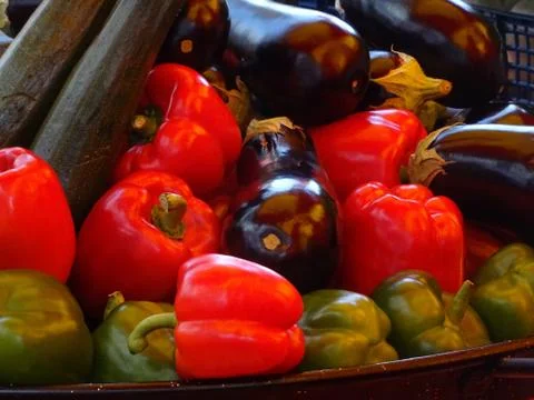 Market Stall Fruit And Vegetables Foto stock