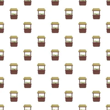 Market stall pattern repeating background for commerce themes Stockillustratie