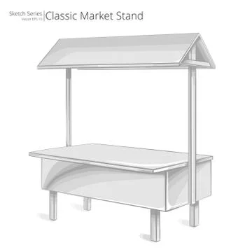 Market Stand. Stock Illustration
