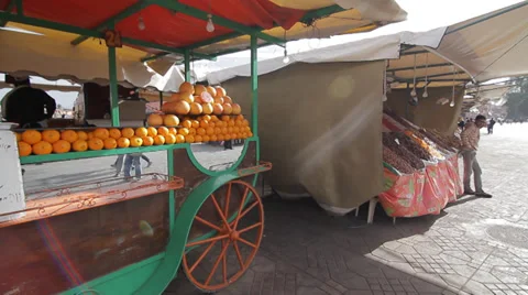 MARKET STANDS IN MARRAKECH Stock Footage 28085863
