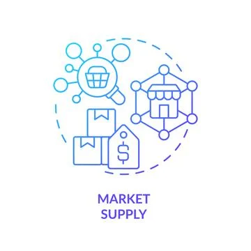 Market supply blue gradient concept icon Stock Illustration