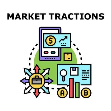 Market traction concept developing business strategy and growth Stockillustratie