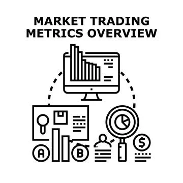 Market trading metrics overview vector concept Stock Illustration