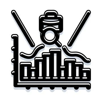 Market trend analysis visualizing business data statistics Stock Illustration