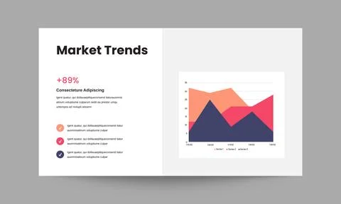 Market Trends Presentation Slide Template for Business and Industry Analysis Stock Illustration