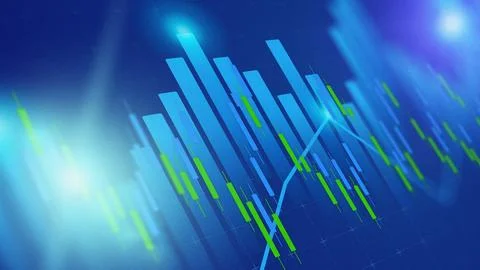 Market trends show changing data patterns in trading environments and financial Stock Photos