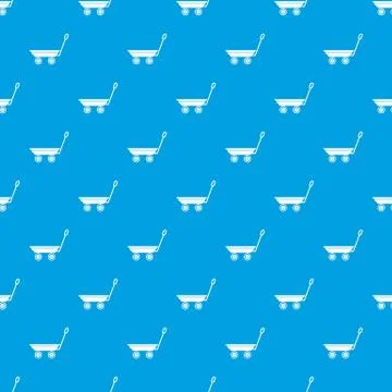 Market trolley pattern seamless blue Illustrazione stock
