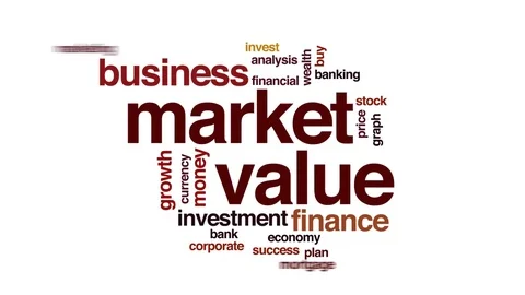 Market value animated word cloud, text design animation. Stock Footage 80711062