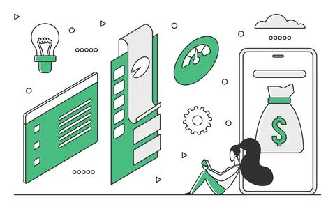 Market variables analysis Stock Illustration