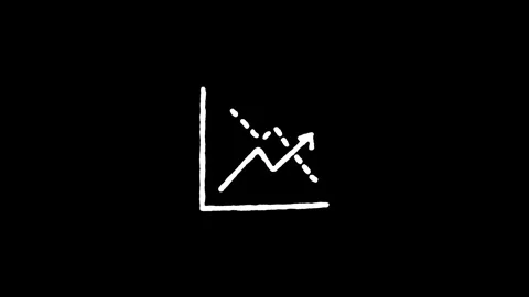 Market Volatility Chart Graph Icon Stock Footage 345594560