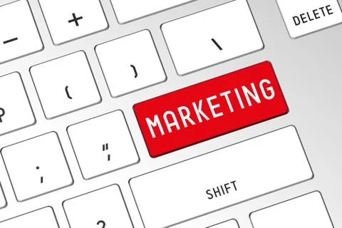 Marketing - 3D computer keyboard Ilustração Stock