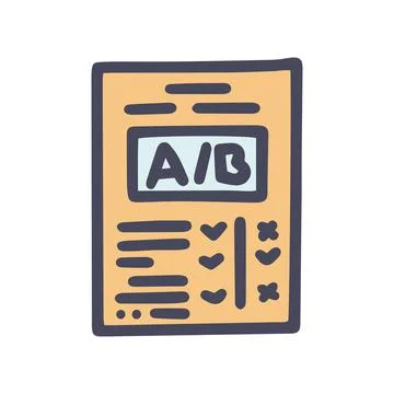 Marketing ab testing color vector doodle simple icon Stockillustratie