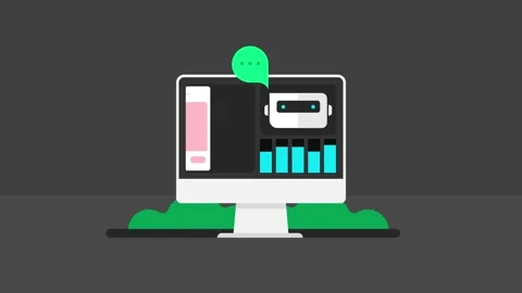 Marketing AI bot analyzing multiple social media post and delivers report data. Stock Footage 340452665