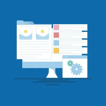 Marketing analysis concept, Content Management System, CMS Software. Ilustración de archivo