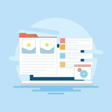 Marketing analysis concept, Content Management System, CMS Software. Ilustración de archivo