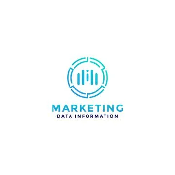 Marketing analytics information logo design template Stock Illustration