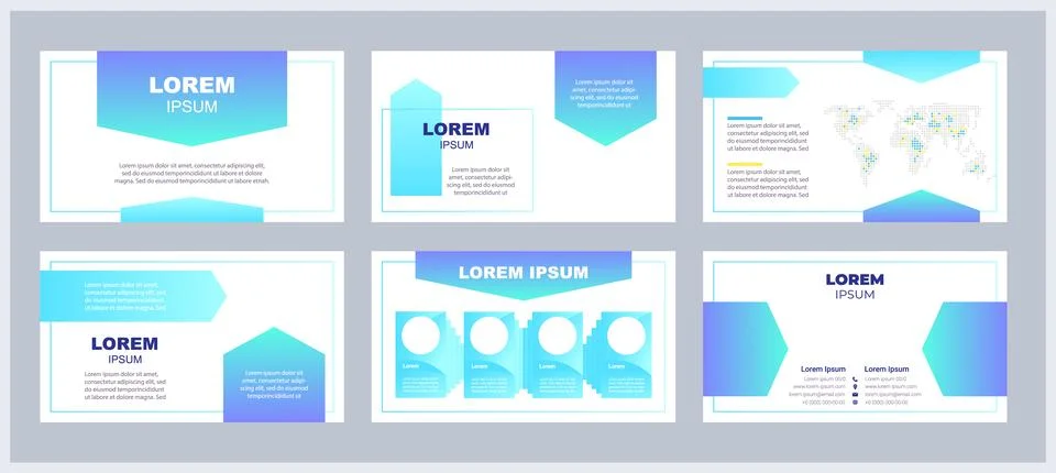 Marketing analytics presentation templates set Stock Illustration
