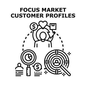 Marketing analytics targeting customer profile segmenting strategy Stock Illustration