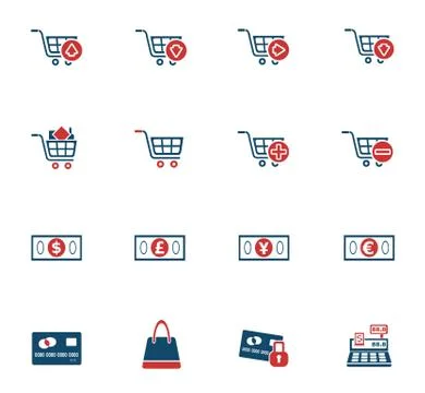 Marketing and e-commerce icon set Stock Illustration