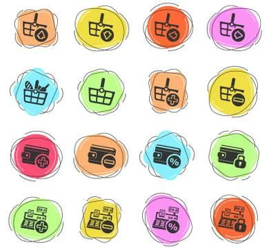 Marketing and e-commerce icon set Stock Illustration