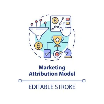 Marketing attribution model concept icon Stock Illustration