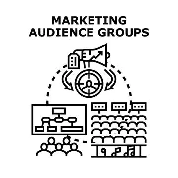 Marketing audience groups targeting customers and segmentation strategy 스톡 일러스트