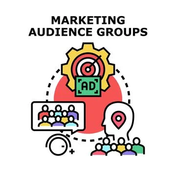 Marketing audience groups targeting customers and consumers Stock Illustration