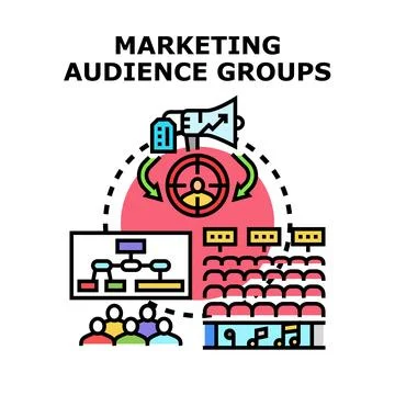 Marketing audience groups targeting customers and segmentation strategy Illustrazione stock