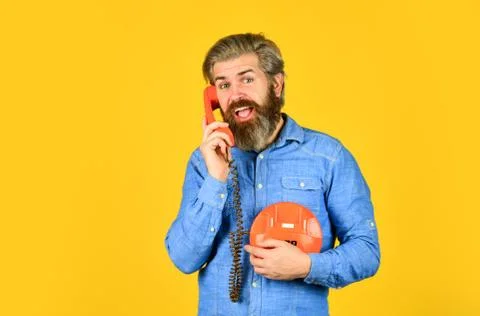 Marketing automation. Cold Calling Scripts. Outdated technology. Manager phone Stock Photos
