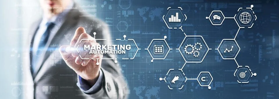 Marketing automation. Computer programs and technical solutions for automating Stock Photos