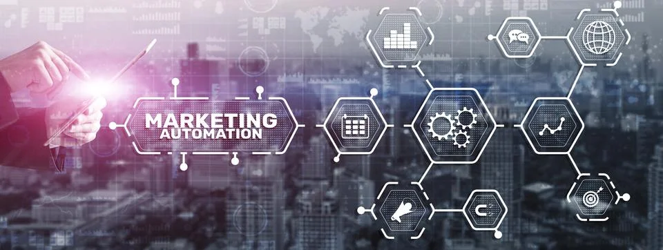 Marketing automation. Computer programs and technical solutions for automating Stock Photos