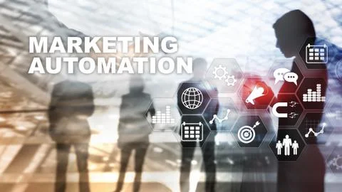 Marketing Automation Software Technology Process System Internet Business Stockillustratie