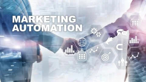 Marketing Automation Software Technology Process System Internet Business Foto stock