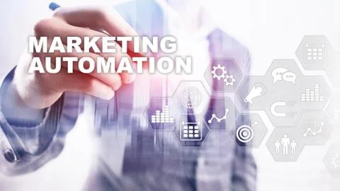Marketing Automation Software Technology Process System Internet Business Foto stock