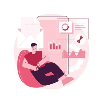 Marketing automation system abstract concept vector illustration. Illustrazione stock