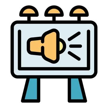 Marketing billboard icon vector flat Illustrazione stock