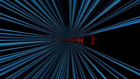 Marketing binary data tunnel concept Stockfoto's