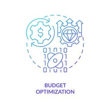 Marketing budget optimization blue gradient concept icon Stock Illustration