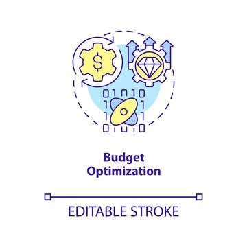 Marketing budget optimization concept icon Illustrazione stock
