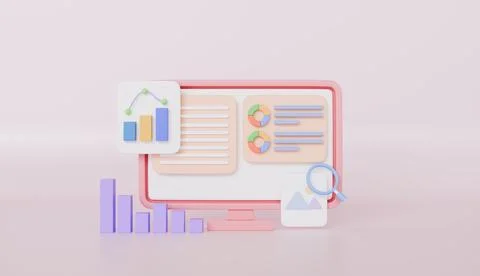 Marketing business strategy, data analytics, statistical financial information Illustrazione stock