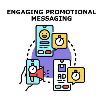 Marketing campaign messaging through mobile phone screens Stock Illustration