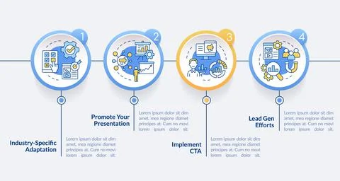 Marketing case study circle infographic template Illustrazione stock