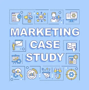 Marketing case study word concepts blue banner Stock Illustration