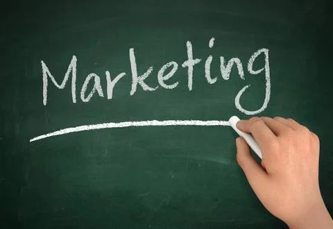Marketing chalkboard write concept  3d illustration Stock Illustration