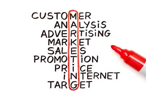 Marketing chart with red marker Stock Photos