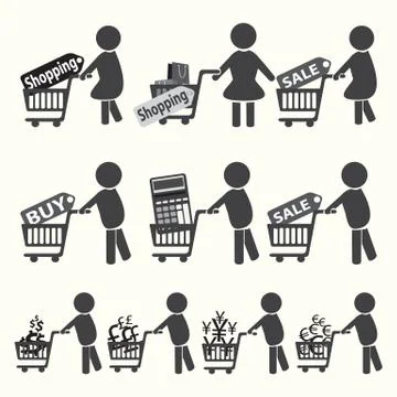 Marketing, commerce icon set vector illustration Stock-Illustration