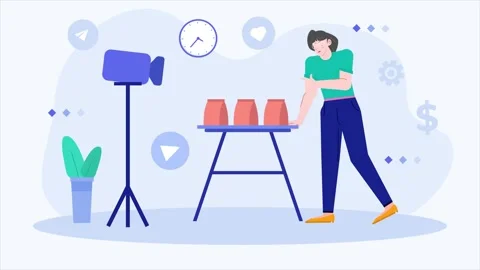 Marketing communication making video advertisement illustration business Stock Footage 292849232